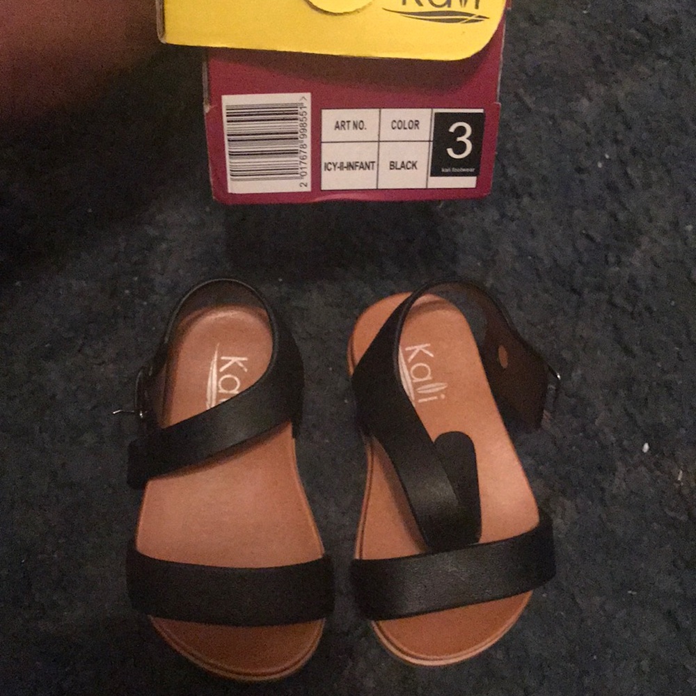 Infant Black Size 3 Sandals